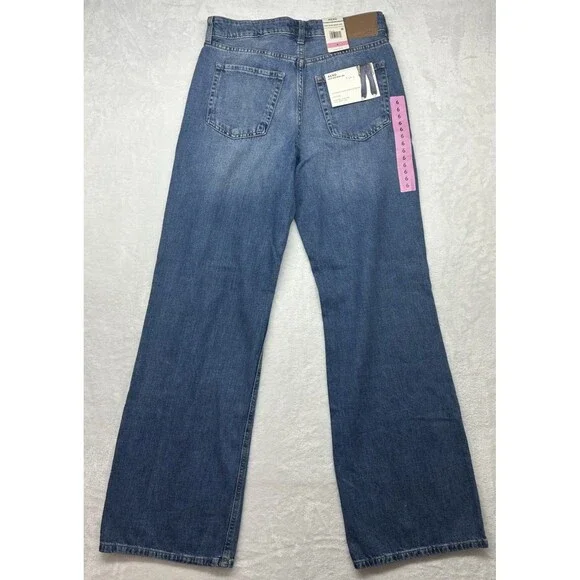 AERO High Rise Wide Leg Jeans Juniors Size 6 Vintage Inspired Non Stretch Denim - Picture 2 of 6